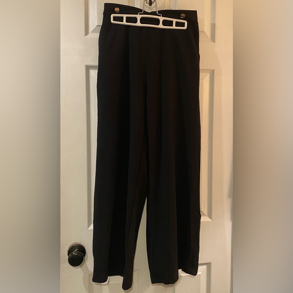 Black Work Slacks with Gold Buttons